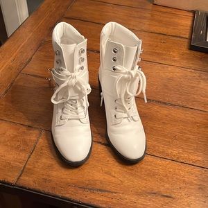 Calvin Klein White Boots Size 7